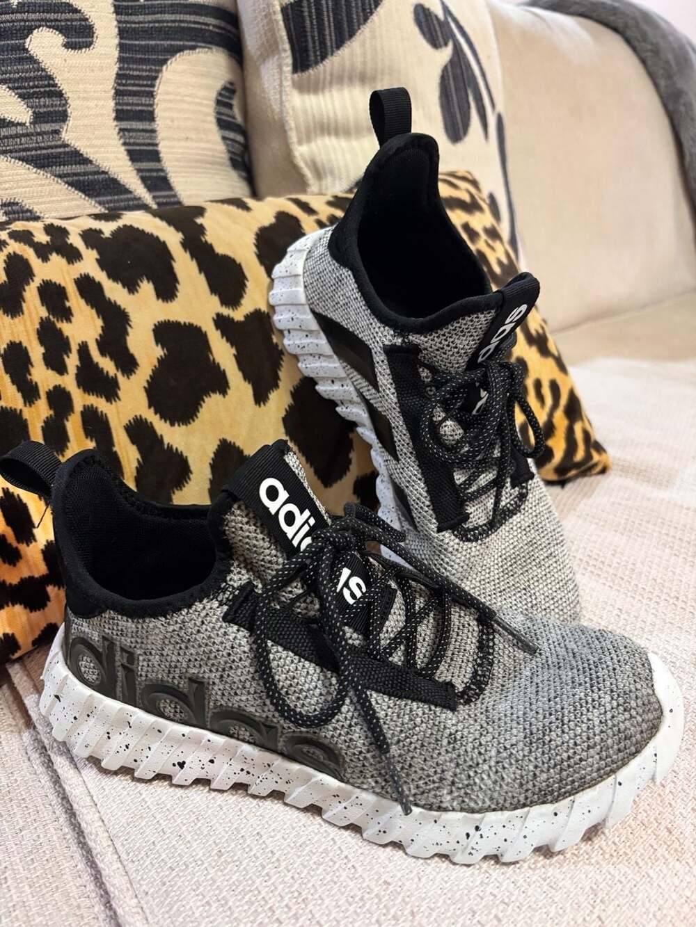 Adidas Kaptir 3.0 Black and White Speckled Sneakers